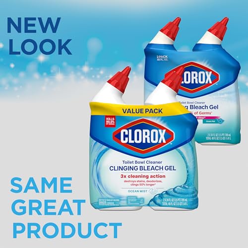  Clorox Clinging Bleach Gel Toilet Bowl Cleaner, Ocean Mist - 24 Ounces, Pack of 2
| Clorox Toilet Bowl Cleaner - Ocean 